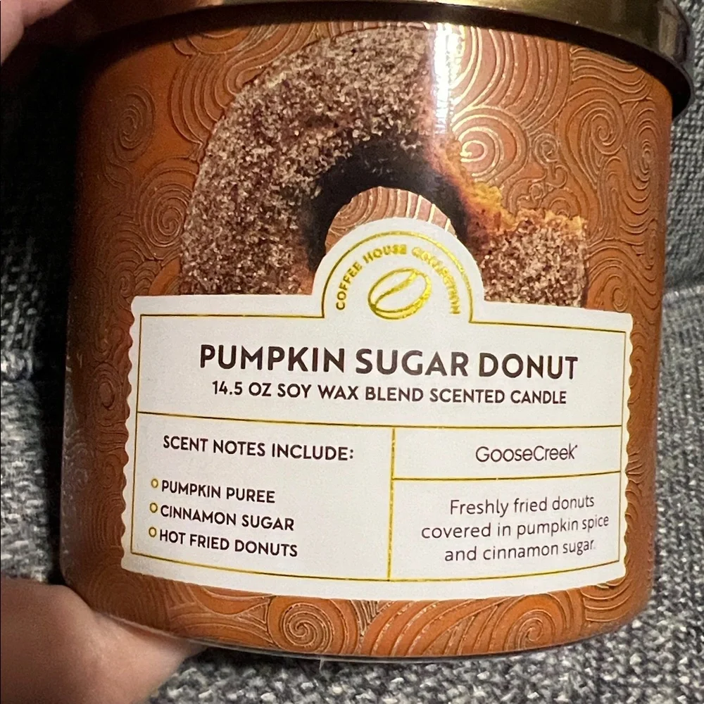 NWT Goose Creek Pumpkin Sugar Donut 3-Wick Candle
